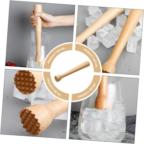 Cocktail Muddler Beechwood Long Handle Bar Tool for Mojitos Drinks and Smoothies 1