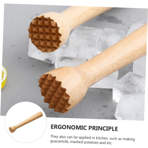 Cocktail Muddler Beechwood Long Handle Bar Tool for Mojitos Drinks and Smoothies 2