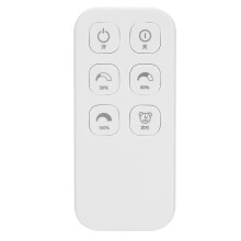 Controle remoto com bateria integrada, baixo consumo de energia e operação em 360 graus, com ativação por voz e tratamento antidesgaste.