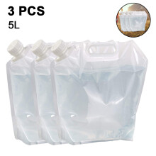 Contenitore per acqua pieghevole, con maniglia portatile, in plastica trasparente, congelabile per esigenze di raffreddamento.