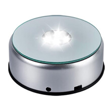 Bază cu lumină LED pentru afișaj 3D cu cristale, suport de afișare rotativ cu funcționare silențioasă și moduri de iluminare multicolore,