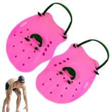 Adjustable Silicone Swimming Paddle for , with Drainage Holes, Reusable Pink S