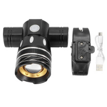 Fahrradlampe aus Aluminiumlegierung, USB-wiederaufladbar, einstellbare Helligkeitsstufen, wiederaufladbarer, wasserdichter Scheinwerfer, dekorativer