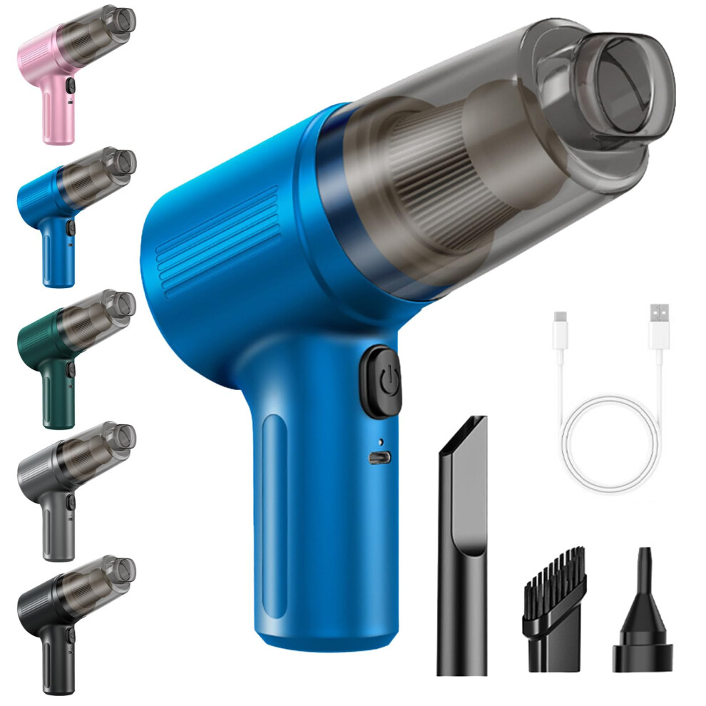 Cordless Handheld Car Vacuum Cleaner 20000Pa Suction 2 In 1 Blower Typec Charging Blue 9001264631864