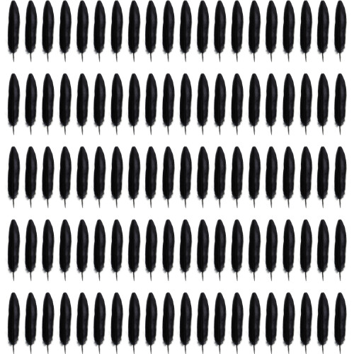 100Pcs Natural Craft Feather For Craft-Black hard floating