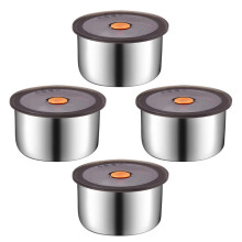 Set Of 4 Convenient Stainless Steel Snacks Box Food-Brown