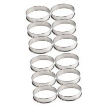12pcs Stainless Steel Cake Mousse Rings Nonstick Baking Molds for Tarts Cookies Cupcakes