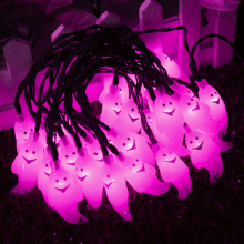 Farebné LED svetlá na halloweensku párty výzdobu, energeticky úsporné solárne reťazové svetlá, vodotesný dizajn, ľahko použiteľný