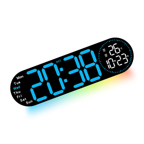Digital Alarm Clock With Temperature Display And Volumes-Blue