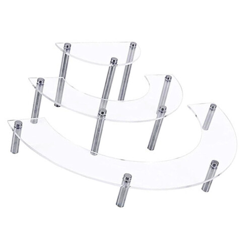 Display Risers for Perfume 3 Tiers Figures-Transparent semicirc