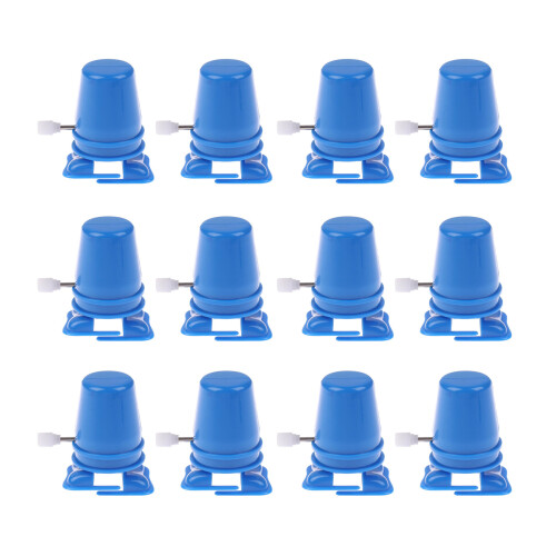12Pieces Small Robot Wind up Robot Office Desk Decorations-Blue