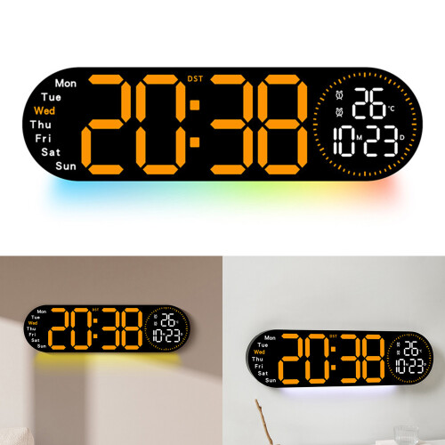Digital Alarm Clock With Temperature Display And Volumes-Blue 2