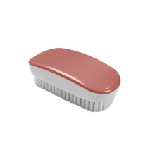 Cleaning Brush with Soft PBT Bristles for Shoes and Clothes, Ergonomic Grip, Red