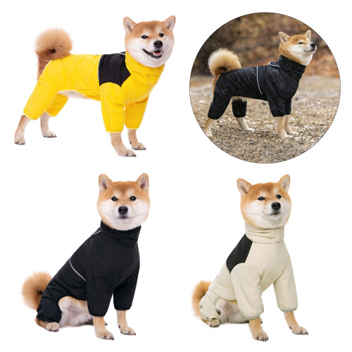 Waterproof Pet Jackets With Reflective Safety Strips-White 3XL 2