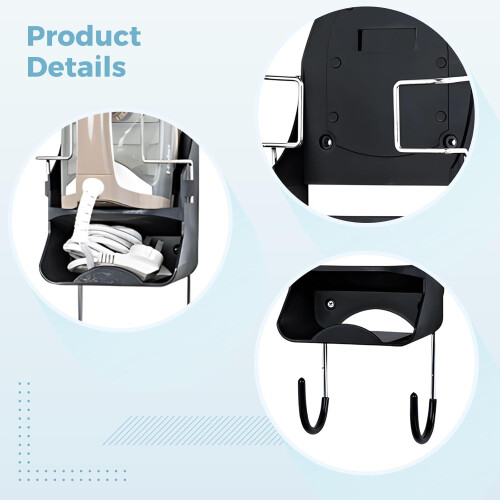 Ironing Board Holder Wall Mounted Rack with Hooks, Heat Resistant Space Saving Laundry Room Storage 1