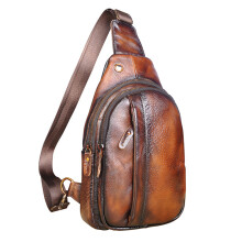 Echte Leder-Umhängetasche für Damen und Herren, Crossbody-Rucksack mit mehreren Fächern, verstellbarem Schultergurt, Lade- und Kopfhörerkabel