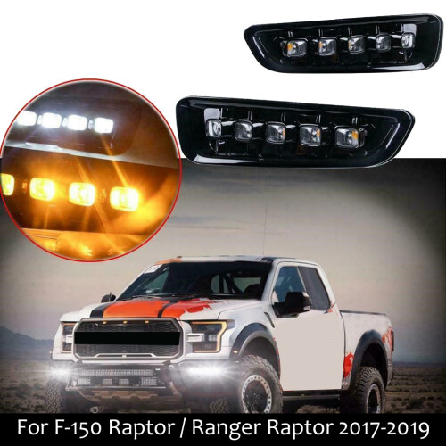 für Ford Ranger 2017-2019 Frontstoßstangenblenden L+R LED-Tagfahrlicht mit Blinker 2