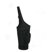Yoga mat bag, practical bag with waterproof wet pocket and drawstring, water bottle pocket, capacity 20–35L, black.