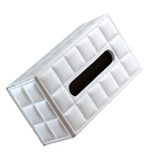 Elegante PU-lederen tissue-organizers voor een nette en-Wit