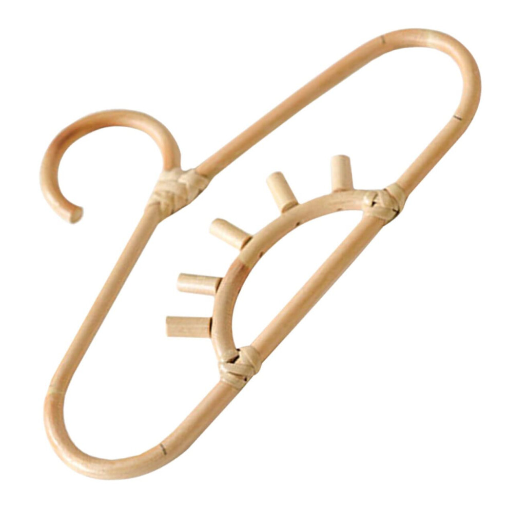 Rattan Clothes Hanger with Smooth Finish for Baby Nursery, Durable Wicker Skirt Organizer