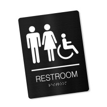 Toiletbewegwijzering Mannen en vrouwen Badkamerborden-Zwarte A