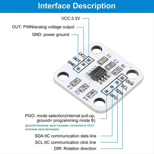AS5600 Magnetische Encoder Inductie Hoekmeetsensor Module 12bi 2