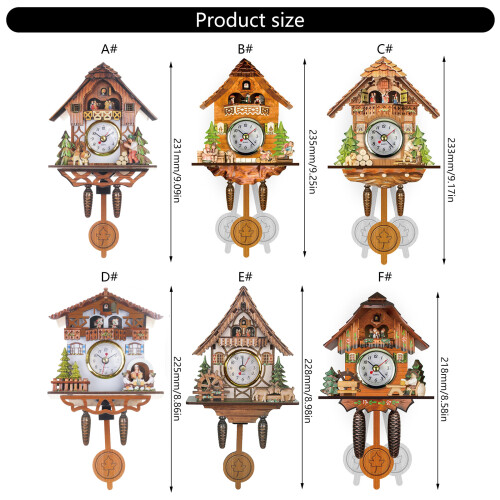 Classical Wood Cuckoo Clock Elegant Wall Clock-  Style C 2