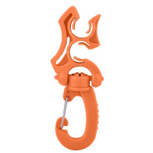 Scuba Diving Double BCD Hose Holder Clip Regulator Buckle Hook Snorkelling Black (Orange)