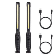 Lanterna LED COB recarregável com base magnética, lanterna LED COB com brilho ajustável, à prova d'água, para emergências e trabalho, com