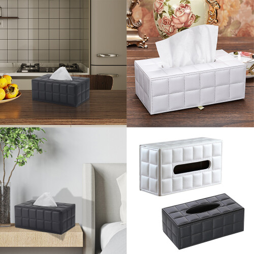 Practical Sturdy PU Leather Tissue Holder Enhancing Any-White 2