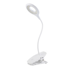 Blauwe LED-leeslamp met clip, drie instelstanden met contactsensor, flexibele zwanenhalsbuis voor boeken en bureaus, oplaadbare batterij met 1800 mAh.