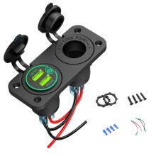 QC 3.0 Dual USB Car Charger C-Igarette Lighter Socket 12V Fast with Co
