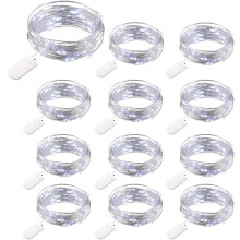 Romantic Fairy String Lights, Waterproof Battery Operated Cool White Twinkle Firefly, Flexible Copper Wire For Easy Shaping And Wide Decoration Use (1