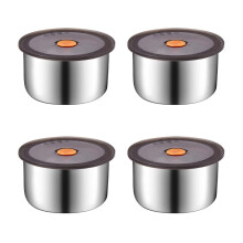 4 stuks effectieve roestvrijstalen lunchcontainer lunchbox-Bruin