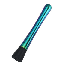 Stainless Steel Cocktail Muddler with Ergonomic Long Handle for Mojitos and Party Drinks, Multicolor