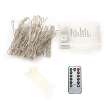 LED Twinkle Lights With Remote Control Battery Powered Waterproof Flexible Silver Wire Fairy String Lights Adjustable Brightness And Timer Function Fo