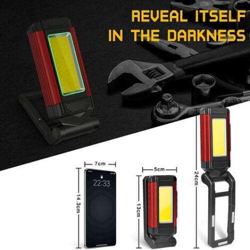 Compact Work Light, Rechargeable Led Work Light With Impressive Brightness And Dustproof Light For Houses Yards Garages, 3Pcs 2