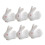 Set of 6 Ceramic Rabbit Chopstick Rest Holder White 1