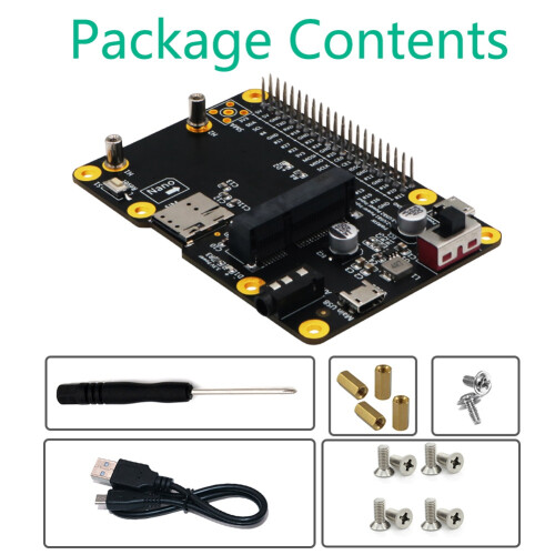 Mini 3G/4G/LTE-module HAT draagbare USB-uitbreidingskaart met sleuf Verti 2