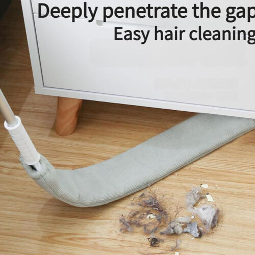 Flat Mop and Retractable Duster with Long Handle, Washable Microfiber for Under Sofa and Ceiling Cleaning 1
