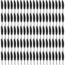 Paquet de 100 plumes d'oies noires naturelles,-Noir petit droit
