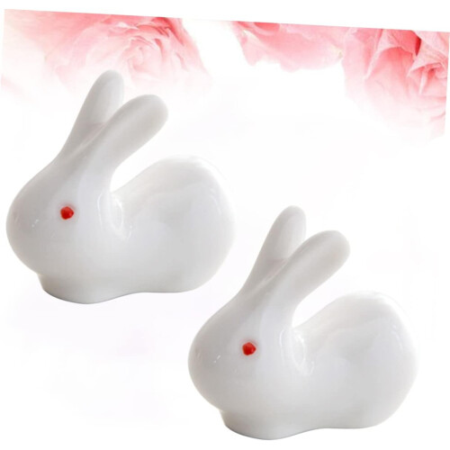 Set of 6 Ceramic Rabbit Chopstick Rest Holder White 1