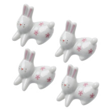 4 pieces ceramic animal motif chopstick rest holder stand