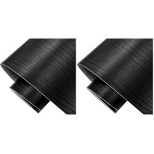 Black Wood Grain Self Adhesive Drawer and Cabinet Liner Paper, Shelf Countertop Cover, 17.7' x 118', 2 Pack