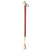 Extra Long Beech Wood Shoe Horn with Brass Handle for Seniors and Adults Boots Dressing Aid