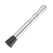 Cocktail Muddler Stainless Steel Bar Tool with Plastic Head for Crushing Ice and Fresh Fruit