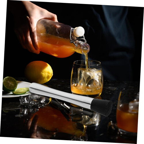 Stainless Steel Cocktail Muddler and Lemon Squeezer Bartender Tool for Home Bar Drinks 2