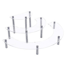 Présentoirs pour parfums à 3 niveaux,-Demi-cercle transparent