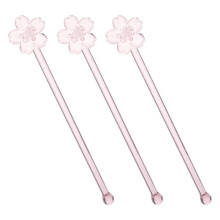 Pink Reusable Cocktail Stirrers Mixing Sticks for Drinks Glass Pack of 3