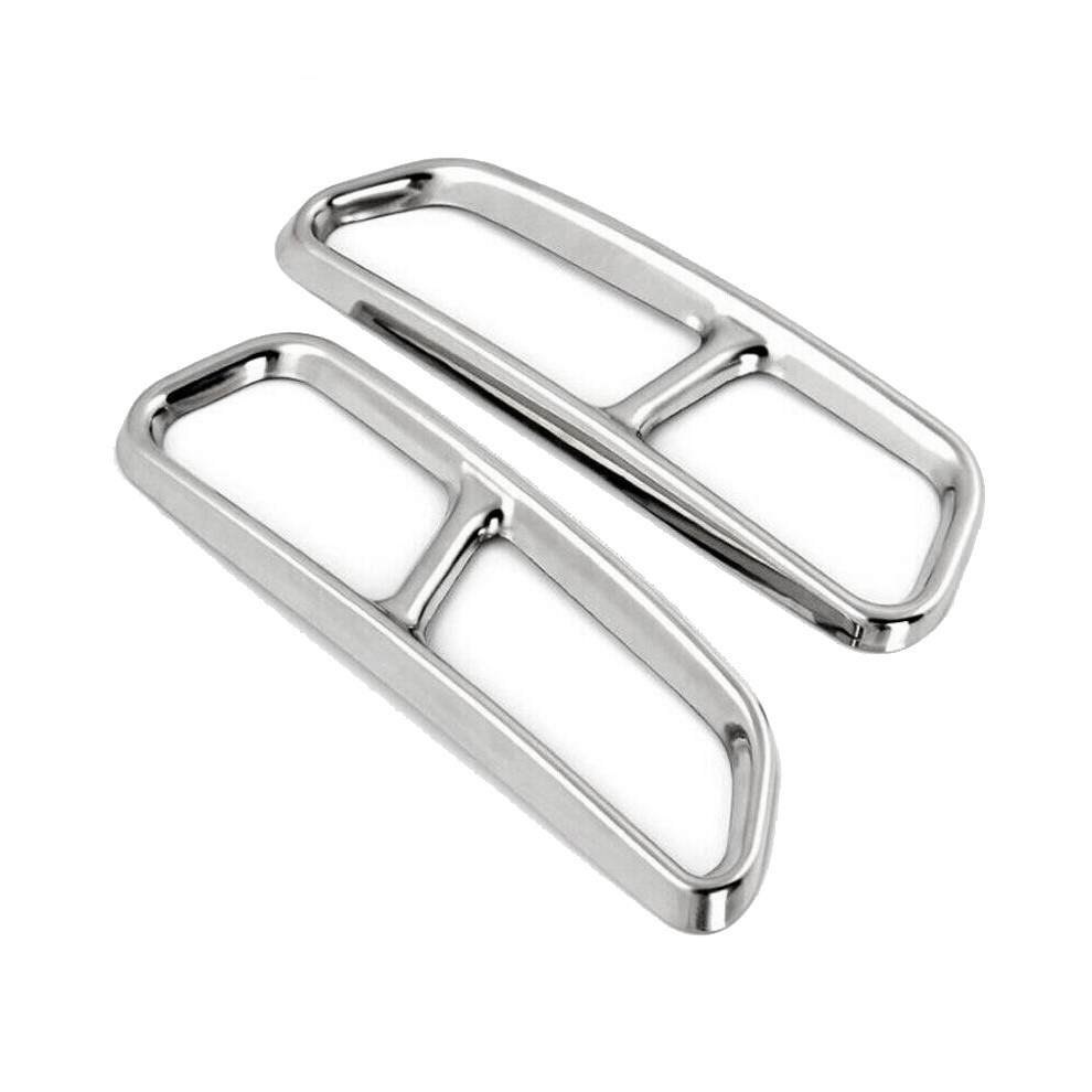 2Pcs Chrome Car Exhaust Tail Pipes Decoration Frame Throat Pipe Modifi 4852424144237